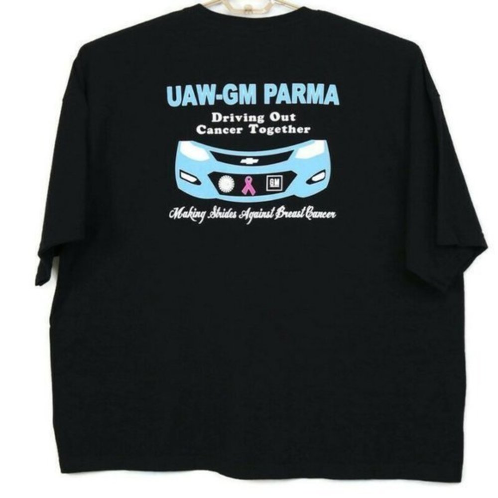 Parma Ohio GM Chevy‎ UAW Hope Breast Cancer T-Shirt Shirt Black 4XL